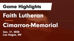 Faith Lutheran  vs Cimarron-Memorial  Game Highlights - Jan. 17, 2020