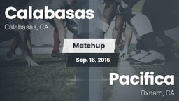 Matchup: Calabasas High vs. Pacifica  2016