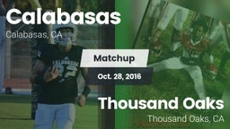 Matchup: Calabasas High vs. Thousand Oaks  2016