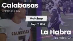 Matchup: Calabasas High vs. La Habra  2018