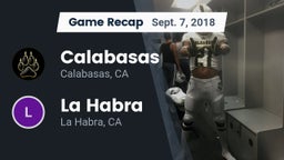 Recap: Calabasas  vs. La Habra  2018