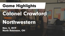 Colonel Crawford  vs Northwestern  Game Highlights - Nov. 5, 2019