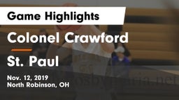 Colonel Crawford  vs St. Paul  Game Highlights - Nov. 12, 2019