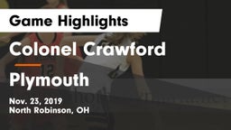 Colonel Crawford  vs Plymouth  Game Highlights - Nov. 23, 2019