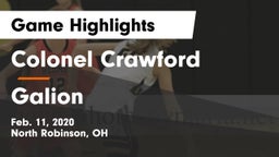 Colonel Crawford  vs Galion  Game Highlights - Feb. 11, 2020