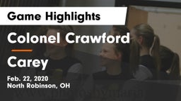 Colonel Crawford  vs Carey  Game Highlights - Feb. 22, 2020