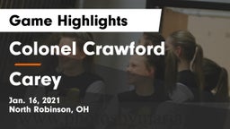 Colonel Crawford  vs Carey  Game Highlights - Jan. 16, 2021