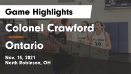 Colonel Crawford  vs Ontario  Game Highlights - Nov. 15, 2021
