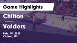 Chilton  vs Valders Game Highlights - Feb. 15, 2019