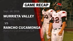 Recap: Murrieta Valley  vs. Rancho Cucamonga  2016