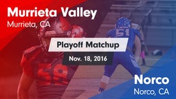 Matchup: Murrieta Valley vs. Norco  2016