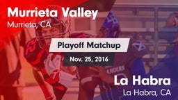 Matchup: Murrieta Valley vs. La Habra  2016