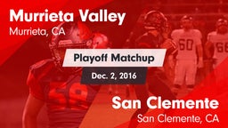 Matchup: Murrieta Valley vs. San Clemente  2016