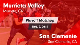 Matchup: Murrieta Valley vs. San Clemente  2015