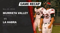 Recap: Murrieta Valley  vs. La Habra  2016