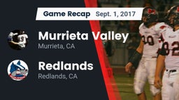 Recap: Murrieta Valley  vs. Redlands  2017