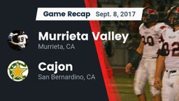 Recap: Murrieta Valley  vs. Cajon  2017