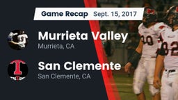 Recap: Murrieta Valley  vs. San Clemente  2017