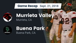 Recap: Murrieta Valley  vs. Buena Park  2018