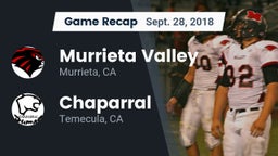 Recap: Murrieta Valley  vs. Chaparral  2018