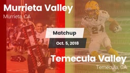 Matchup: Murrieta Valley vs. Temecula Valley  2018