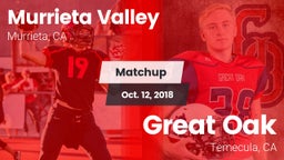 Matchup: Murrieta Valley vs. Great Oak  2018