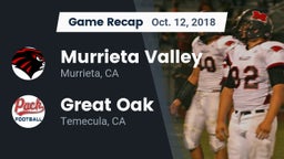 Recap: Murrieta Valley  vs. Great Oak  2018