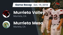Recap: Murrieta Valley  vs. Murrieta Mesa  2018