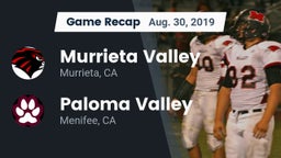 Recap: Murrieta Valley  vs. Paloma Valley  2019