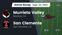 Recap: Murrieta Valley  vs. San Clemente  2022