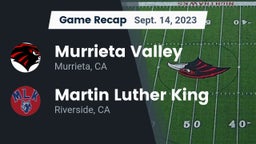 Recap: Murrieta Valley  vs. Martin Luther King  2023