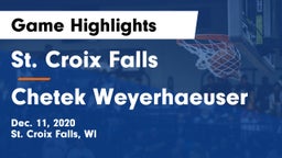St. Croix Falls  vs Chetek Weyerhaeuser  Game Highlights - Dec. 11, 2020