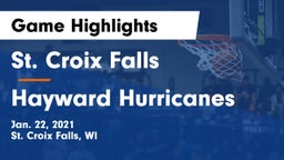 St. Croix Falls  vs Hayward Hurricanes  Game Highlights - Jan. 22, 2021
