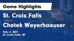 St. Croix Falls  vs Chetek Weyerhaeuser  Game Highlights - Feb. 2, 2021