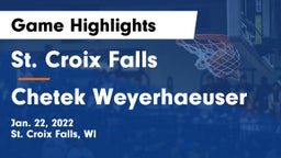 St. Croix Falls  vs Chetek Weyerhaeuser  Game Highlights - Jan. 22, 2022