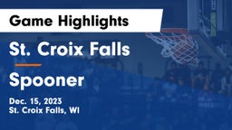 St. Croix Falls  vs Spooner  Game Highlights - Dec. 15, 2023