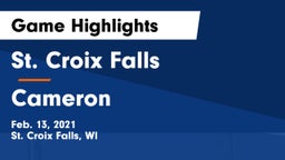St. Croix Falls  vs Cameron  Game Highlights - Feb. 13, 2021