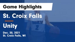 St. Croix Falls  vs Unity  Game Highlights - Dec. 30, 2021