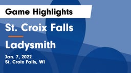 St. Croix Falls  vs Ladysmith  Game Highlights - Jan. 7, 2022