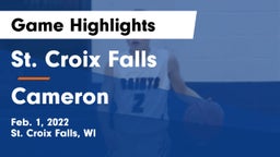 St. Croix Falls  vs Cameron  Game Highlights - Feb. 1, 2022