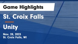 St. Croix Falls  vs Unity  Game Highlights - Nov. 28, 2023
