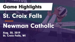 St. Croix Falls  vs Newman Catholic  Game Highlights - Aug. 30, 2019