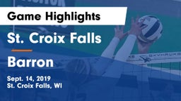 St. Croix Falls  vs Barron  Game Highlights - Sept. 14, 2019