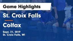 St. Croix Falls  vs Colfax  Game Highlights - Sept. 21, 2019