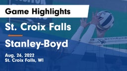 St. Croix Falls  vs Stanley-Boyd  Game Highlights - Aug. 26, 2022