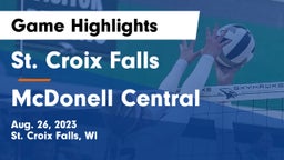 St. Croix Falls  vs McDonell Central  Game Highlights - Aug. 26, 2023