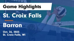 St. Croix Falls  vs Barron  Game Highlights - Oct. 26, 2023