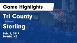 Tri County  vs Sterling  Game Highlights - Feb. 8, 2019