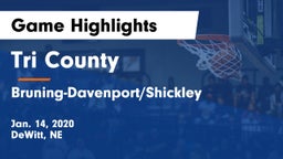Tri County  vs Bruning-Davenport/Shickley  Game Highlights - Jan. 14, 2020