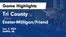 Tri County  vs Exeter-Milligan/Friend  Game Highlights - Jan. 2, 2024